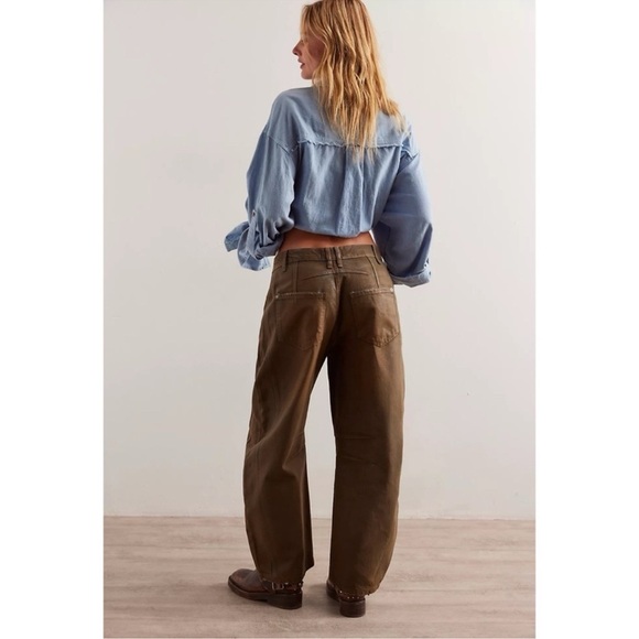 NWT Free People Good Luck Faux Leather Jeans Pants We The Free New Moon 28 - Picture 8 of 14